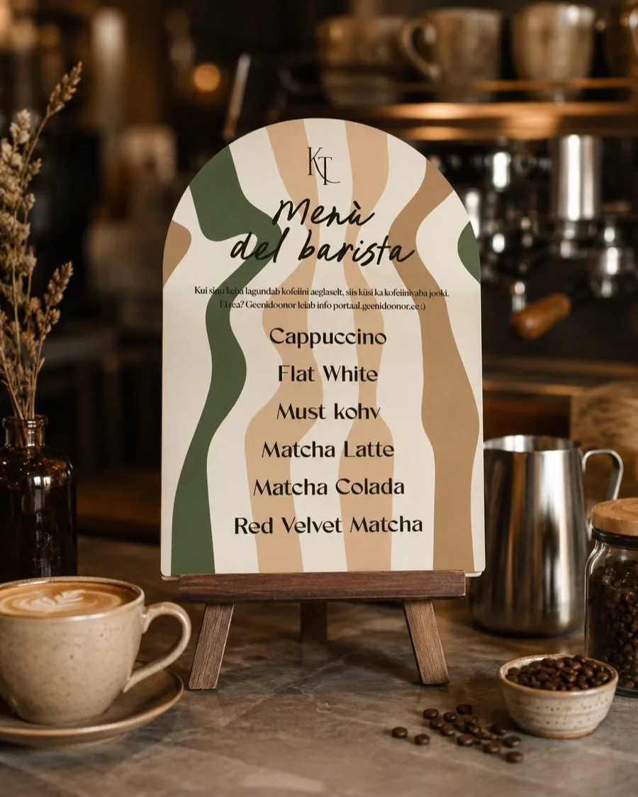 Kohvimenüü „Menù del barista
